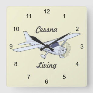 Horloge Carrée Avion Cessna Living très Cool