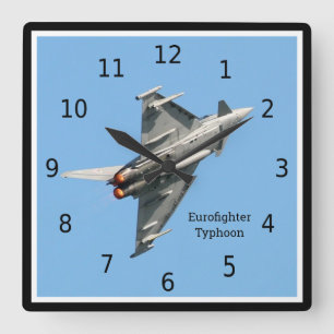 Horloge Carrée Avion militaire de l'Eurofighter Typhoon, personna