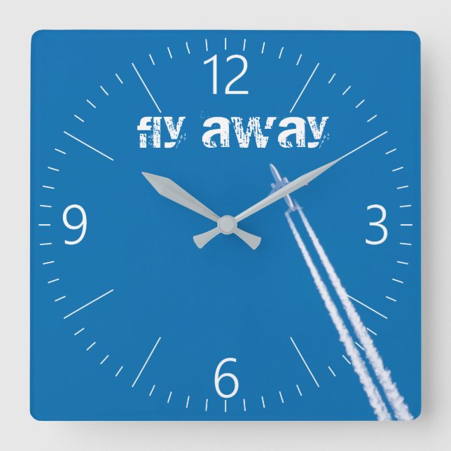Horloge Carrée Avion volant (Recto)