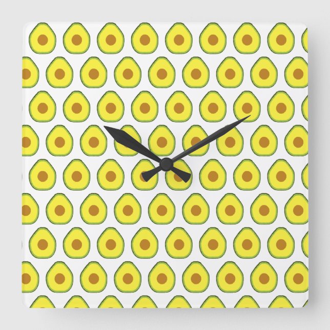 Horloge Carrée Avocado (Recto)