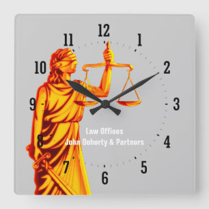 Horloge Carrée Avocat de droit - Le temps de la justice