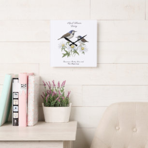 Horloge Carrée Avril Mois de naissance Fleur Daisy Chéri Annivers