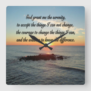 Horloge Carrée AWE Inspiring Serenity Prayer