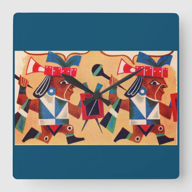 Horloge Carrée Aztec Aztecs (Recto)