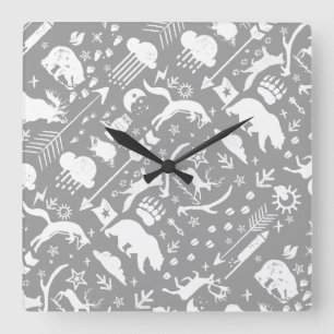 Horloge Carrée Baby Boy N'importe quelle couleur moderne Fox Wood