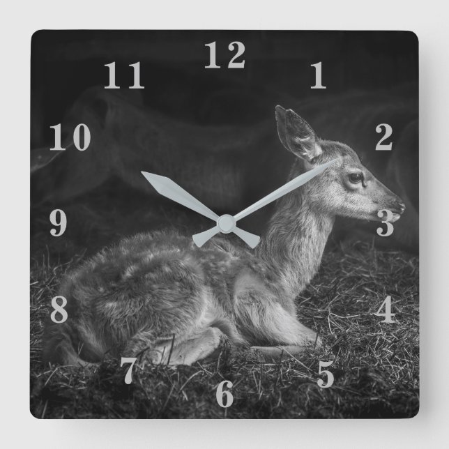 Horloge Carrée Baby Deer (Recto)
