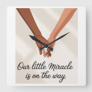 Horloge Carrée Baby shower pour deux mamans