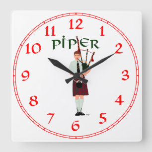 Horloge Carrée Bagpiper