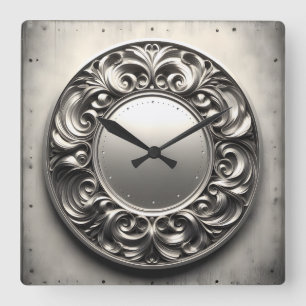 Horloge Carrée bague ornementale
