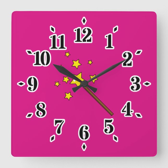 Horloge Carrée Baguette magique (Recto)