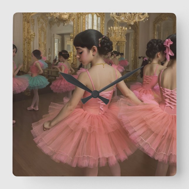 Horloge Carrée Bailarinas en una gran sala de estilo rocóco (Recto)