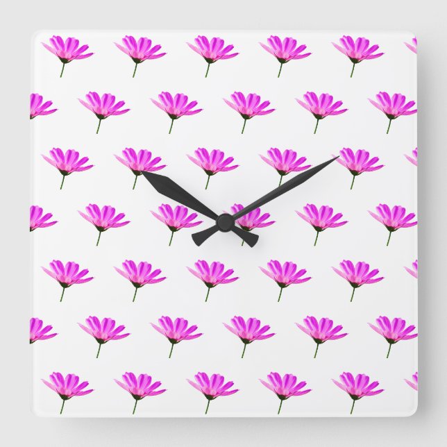 Horloge Carrée Baise rose (Recto)