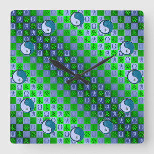 Horloge Carrée Balance & Chèvre d'Eau