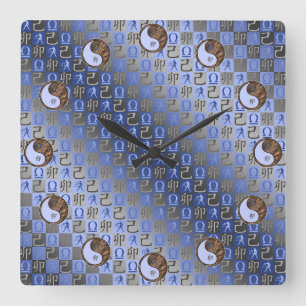 Horloge Carrée Balance & Lapin de Terre