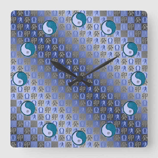 Horloge Carrée Balance & Lapin d'Eau (Recto)