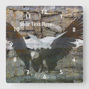 Horloge Carrée Bald Eagle Imaginaire Animal Art