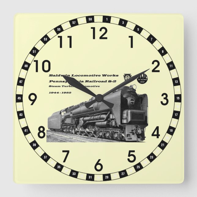 Horloge Carrée Baldwin Locomotive Works S-2 PRR Turbine à vapeur (Recto)