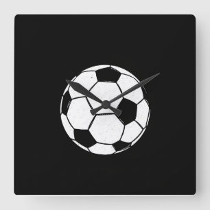 Horloge Carrée Balle de football vintage classique illustration s