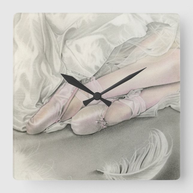Horloge Carrée Ballerina Danse de l'horloge cygne (Recto)