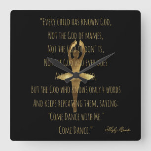 Horloge Carrée Ballerina Inspirational Dance Citation École de Ba
