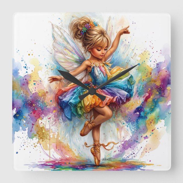 Horloge Carrée Ballerina Wall Clock (Recto)