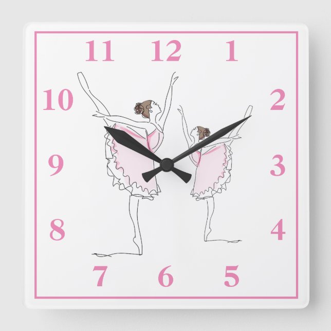 Horloge Carrée Ballerinas (Recto)