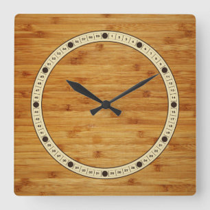 Horloge Carrée Bamboo Butcher Block