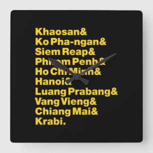 Horloge Carrée Banana Pancake Trail / Circuit