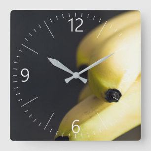 Horloge Carrée Bananes