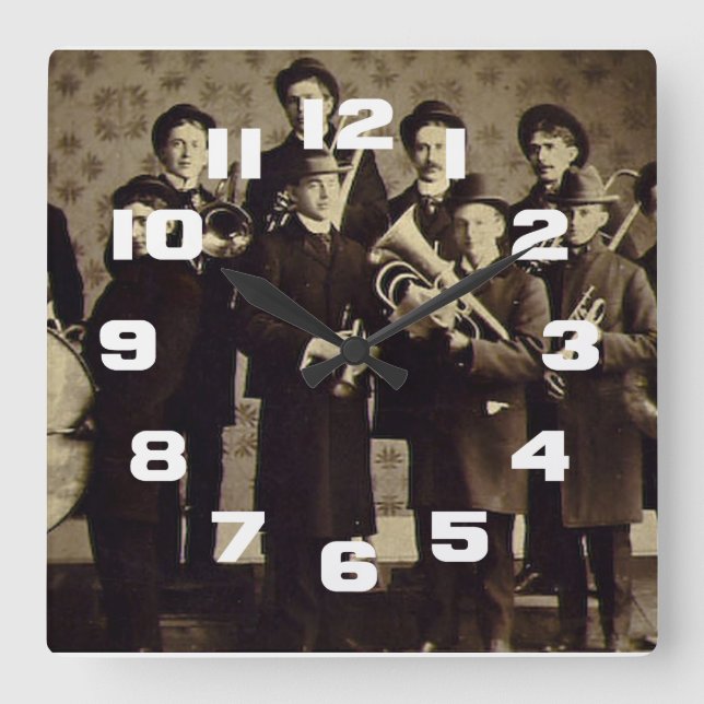 Horloge Carrée Bande en laiton Varsovie Indiana de garçons (Recto)