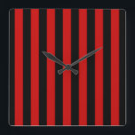 Horloge Carrée Bande noire et rouge<br><div class="desc">Bande noire et rouge</div>