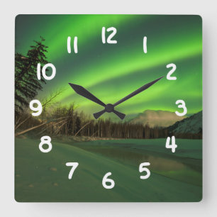 Horloge Carrée Banded Aurora