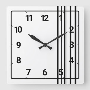 Horloge Carrée Bandes noires