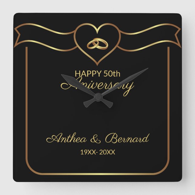 Horloge Carrée Bannière or (Recto)