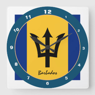 Horloge Carrée Barbados Flag & Barbados fashion/design