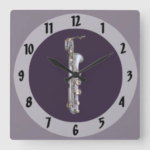 Horloge Carrée Baritone saxophone