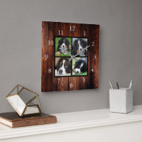 Barm bois motif Famille collage photo personnalisé