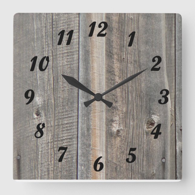 Horloge Carrée Barn Wood Look Clock (Recto)
