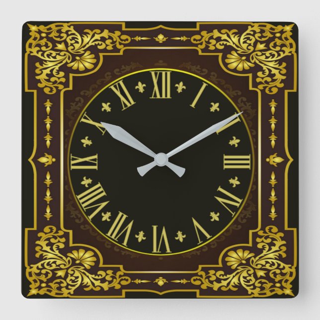 Horloge Carrée Baroque vintage (Recto)