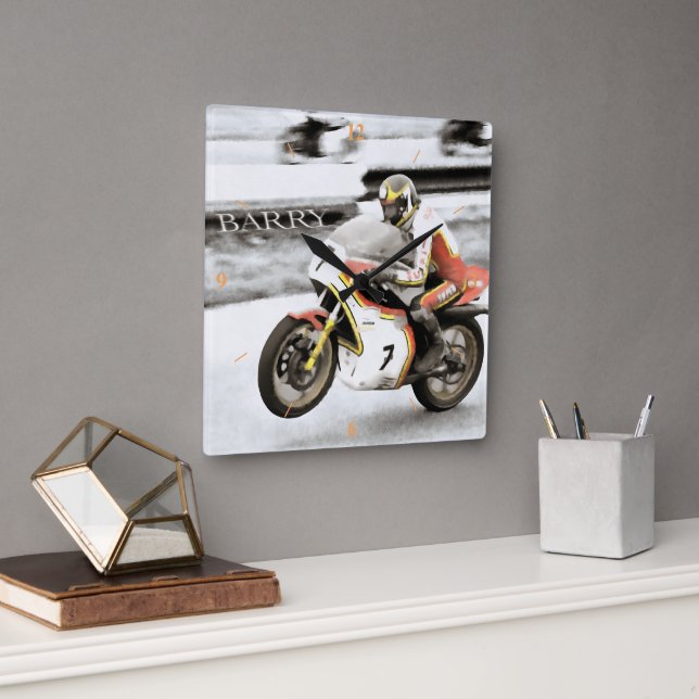 Horloge Carrée Barry Sheene (Bureau)