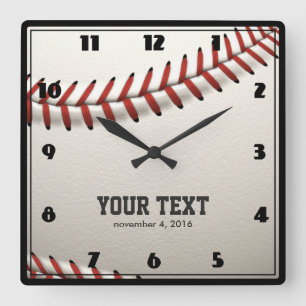 Horloge Carrée Base-ball