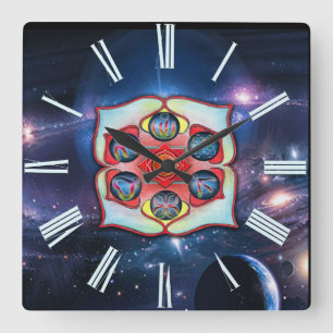 Horloge Carrée Base Chakra