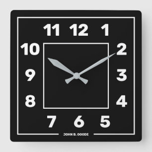Horloge Carrée Basic Black Square Wall