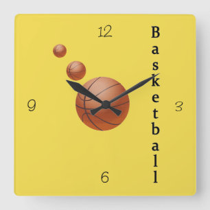 Horloge Carrée Basket-ball