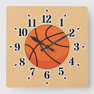 Horloge Carrée Basket-ball