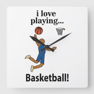 Horloge Carrée Basketball J'adore Jouer Au Basketball