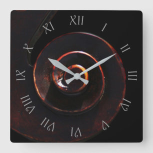 Horloge Carrée Bass 2 Gris Script Nombre Romain wccn