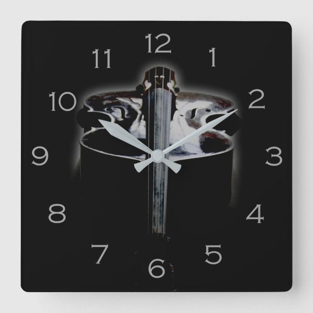 Horloge Carrée Basse 1 Gris Numéros wccnm (Recto)