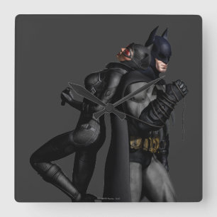 Horloge Carrée Batman Arkham City   Batman et Catwoman