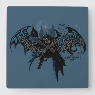 Horloge Carrée Batman Gotham City Paint Drip Graphic